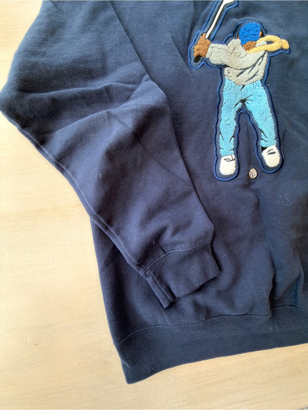 Eastside Golf Classic Navy Crewneck Sweater with Embroidered Golfer Motif - Picture 3 of 8